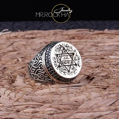 Seal Of SolomonStar Of David3 Different ColorHandmade925 Silver Men's Ring • £174.19