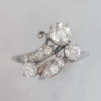 Floral Vintage Wedding Ring 14K White Gold 2.00Ct CZ Ring Estate Jewelry For Her • $296.72