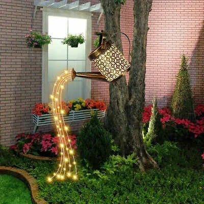 £9.95 • Buy Solar Powered LED String Light Watering Can Outdoor Garden Art Lamp Decor Hollow