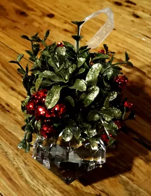 Ganz Acrylic Diamond Kissing Ball With Mistletoe Christmas Ornament • $16.99