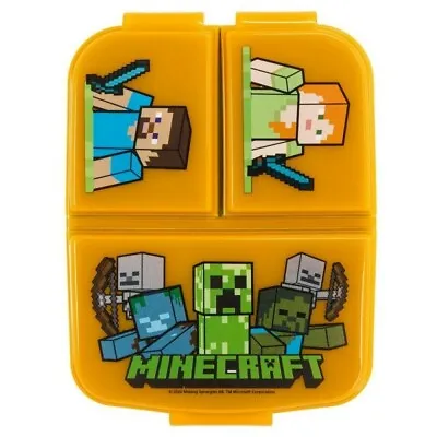 £12 • Buy Minecraft Kids Character 3 Compartment Sandwich Lunch Box Licenced Item