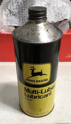 Vintage John Deere Multi Luber Lubricant Advertising Empty 1 Quart Cone Top • $34.99