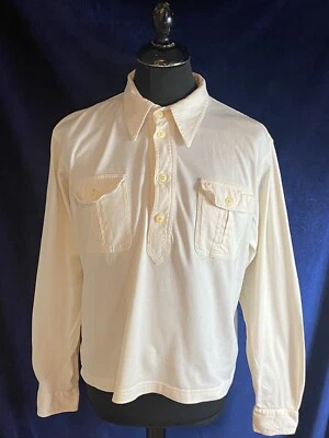 £40 • Buy Vintage 90s Duffer Of St George Pullover Half Placket Cotton Polo Shirt XL