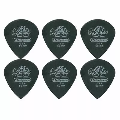 6 X Jim Dunlop Tortex Jazz 3 Pitch Black .60mm Guitar Picks III Free Post • $5.44