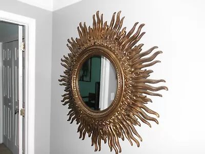 MCM Vintage Sunburst Mirror Giant 48 X 48 Mid Century Modern 4ft • $1250