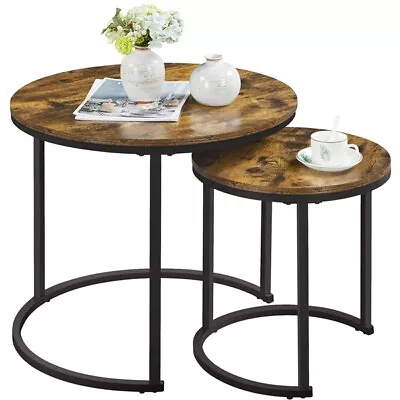 Nesting Coffee Table Stacking Side Table With Round Tabletop For Living Room  • $50.34