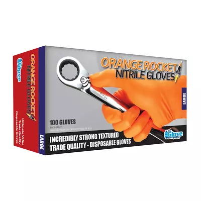 TGC Orange Rocket Nitrile Disposable Glove 100PK Size Medium 130032   • $21.64