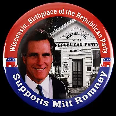 2012 Wisconsin Supports Mitt Romney 3  Presidential Campagin Pinback Button • $16.25