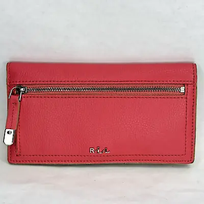 Lauren Ralph Lauren RLL Pink Pebble Leather Wallet Checkbook Clutch Organizer • $16.19