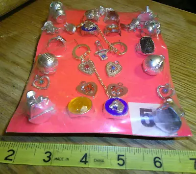 Vintage Display 5c Card Coloring Charms Rings Toys #jd 212 • $25