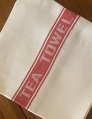 Thomas Ferguson Pure Fine Woven Irish Linen Tea Towel - Red Stripe Ireland. • £19.50