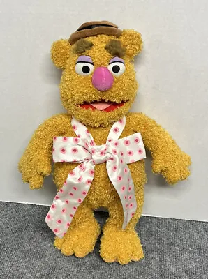 Disney Store Fozzie Bear Plush 15  Stuffed Muppets Bow Tie Ribbon Fuzzy Hat • $14.99