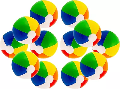 Professional Title:  Set Of 12 Rainbow-Colored Inflatable Beach Balls For Beach  • $13.68