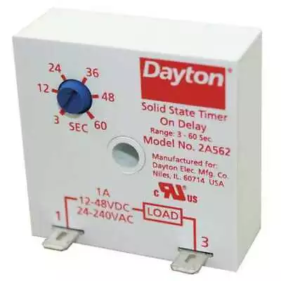 Dayton 2A562 Encapsulated Timer Relay 1A Solid State Standards: Curus • $26.69