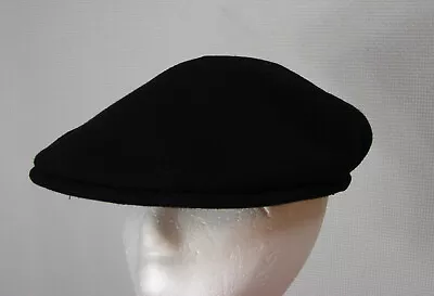 Kangol 504 Black 100% Wool Flat Cap Hat Mens Large • $14.95