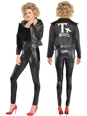 Adults T-Birds Jacket Fancy Dress Grease Costume 50's Sandy 1950s Womens Ladies • £29.99