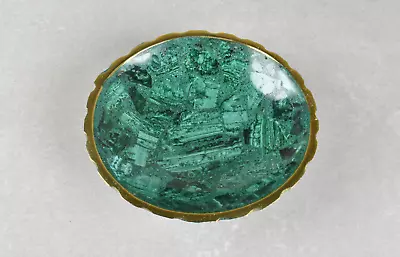 Small Malachite Dish Malachite Bowl Round From Congo  8.6 Cm   # 19508 • $26.95