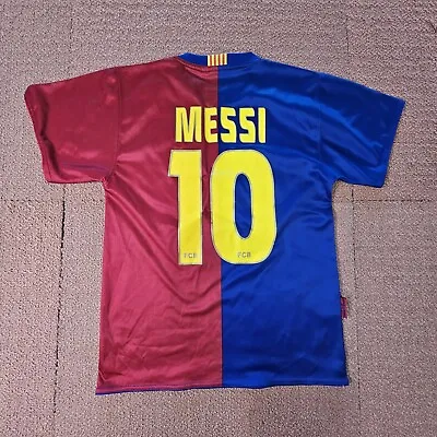 Lionel Messi FC Barcelona Spain FCB Youth Jersey Sz 8 Red Blue #10 Football N6a • $39.99