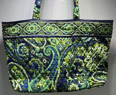 Vera Bradley Large Tote Bag Rhythm And Blues Green And Blue Retired Print Bag… • $19.99