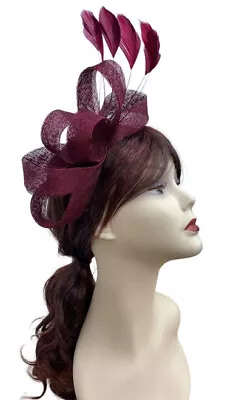 Sinamay Looped Feather Headband Fascinator Wedding Ladies Day Royal Races Ascot • £15.19