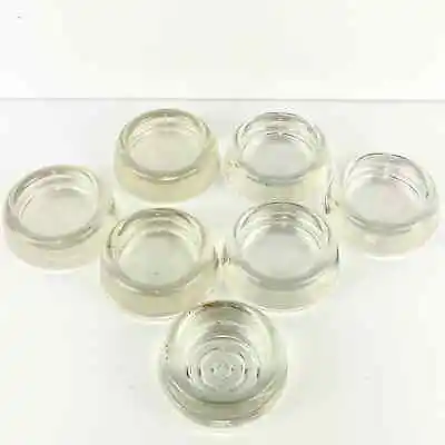 Vintage Hazel Atlas Glass Furniture Leg Cup Coasters Sliders Set Of 7 • $29