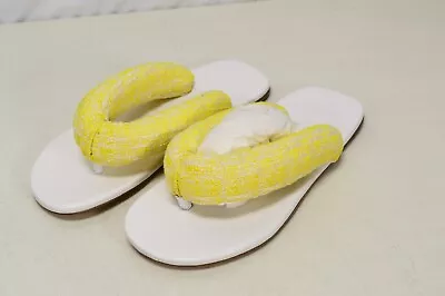 $65.99 • Buy STAUD Rita Tubular White & Yellow Flip Flop  Sandals Size 37 Women's 6.5