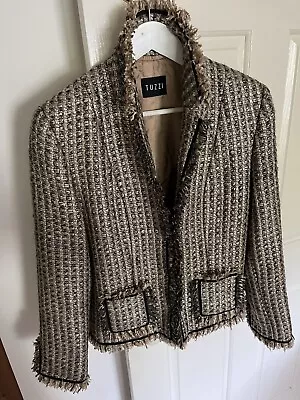 TUZZI Gold Thread Blazer Jacket Germany Size 14 • $21.99