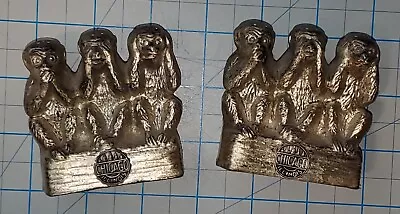 Vintage Pair Heavy Metal No Evil Wise Monkeys Salt & Pepper-Chicago Souvenir! • $16