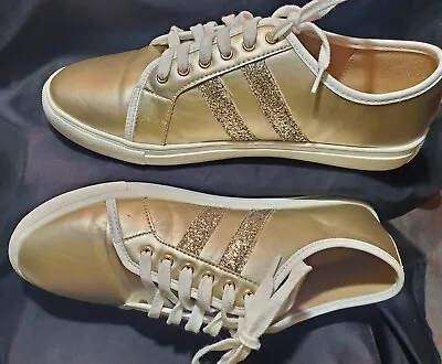 Women's Boutique Shoes. Michelle McDowell Gold Glitter Sneakers. Sz.10 Worn Once • $39.99