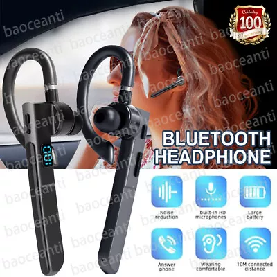 Bluetooth 5.3 Earpiece Trucker Headset HiFi Sound Earphone Earbud Hands-free UK • £10.99