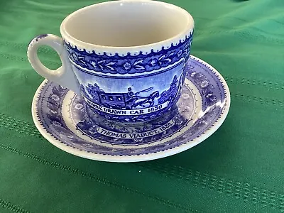 Baltimore & Ohio Railroad Lamberton China Cup & Saucer 1827-1927 Damage • $24