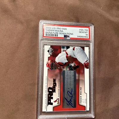 2005 YADIER MOLINA Upper Deck Pro Sigs Autograph Auto Rc PSA 10 • $325