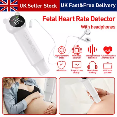 Ultrasonic Fetal Doppler Detector Baby Heart Beat Rate Probe Prenatal Monitor UK • £11.99