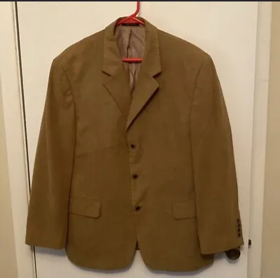 Mens  Alfani Brown Micro Suede Button Up Blazer/Suit Jacket No Size See Pictures • $12