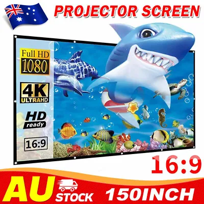 $21.95 • Buy 150  Foldable 16:9 Projector Screen Portable Outdoor Home Movie Cinema Office AU