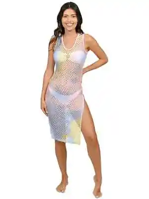 Women's JRs Fishnet Fitted Dress At Knee Length Mesh Coverup NC225 • $12.99