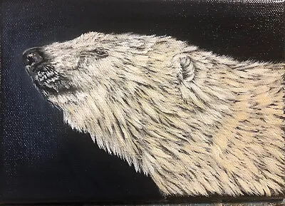 Polar Bear On Canvas By Arkansas Artist Leah J Smith • $39