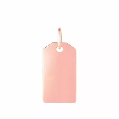 $109.99 • Buy 1  Polished Dog Tag Pendant Real 14K Pink Rose Gold 1.1gr