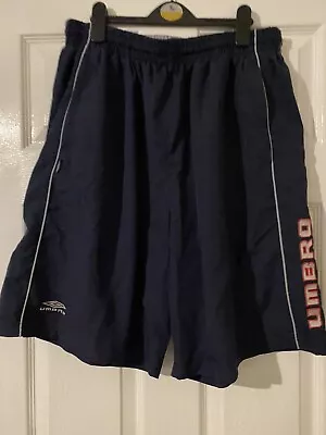 Men’s Size XXL Navy Blue UMBRO Shorts Elasticated Waist. RETRO • £5