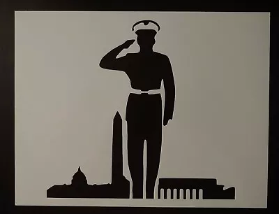 Military Soldier Salute Saluting DC 8.5  X 11  Sheet Custom Stencil  • $12.93