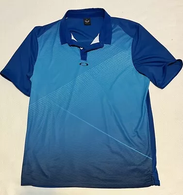 Oakley Golf Polo Shirt Mens Large Blue Short Sleeve Logo Performance • $12