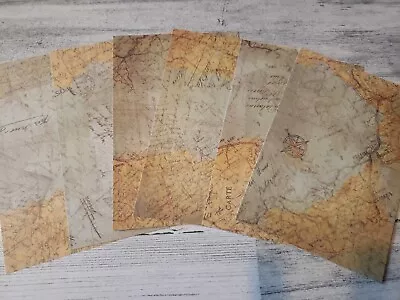 6 Pieces Of Map Scrapbook Paper 4x6 Photo Mats #1771 • $1.39