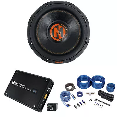 $369.90 • Buy Memphis Audio MJP1222 12  1500 Watt MOJO Car Subwoofer+Mono Amplifier+Amp Kit