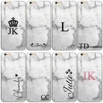 Personalised Initials Phone Case Marble Hard Cover For Nokia Oneplus Oppo Phone • $33.56