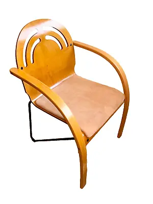 Armchair Bentwood And Leather Sven Ivar Dysthe Design For Møremøbler Norway 1991 • £350.27