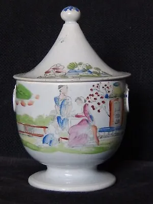 £45 • Buy 19th Century Pearlware China Sugar Urn Bowl And Cover Sucrier Antique