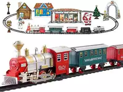 Christmas Train Track Set Festive Santa Express Lights Battery Operated • £23.99