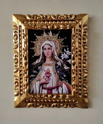 Immaculate Heart Of Mary Catholic Art Immaculate Heart Icon Framed Wall Art • $89