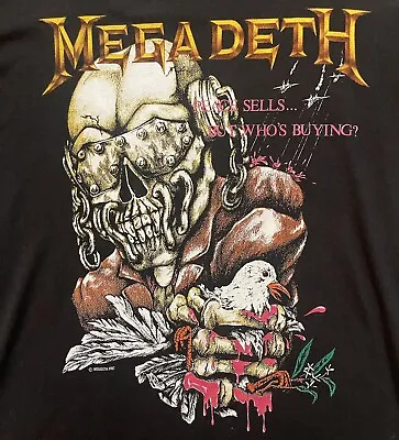 Very Clean Vintage 1987 Megadeth Peace Sells Concert Band Tour Skull SIZE Large • $130