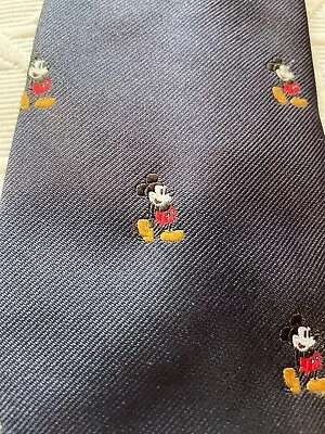 Mickey Mouse Necktie Disney Blue Polyester Vintage Cervantes • $8.88